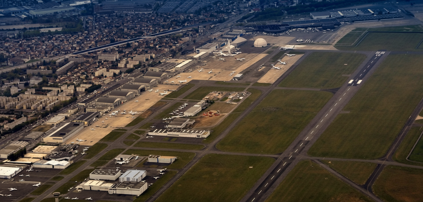 Jet privé sur le tarmac du terminal aviation d'affaires Paris-Le Bourget LFPB