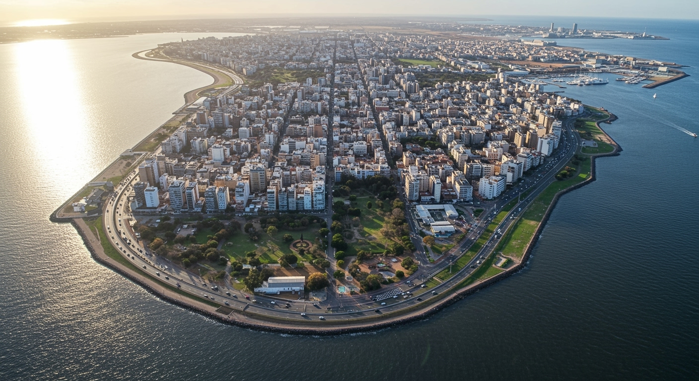 Jet privé survolant uruguay et la région environnante